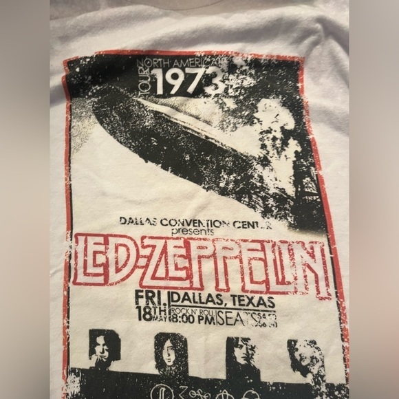 RARE 1973 Led Zeppelin Concert North American World Tour Gray M/M Promo T-shirt - Picture 3 of 5